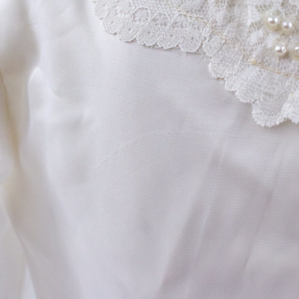 Wedding Dress Vintage 70s 6 Boho Long Sleeve Full Princess Bridal Gown Ivory - Picture 10 of 14